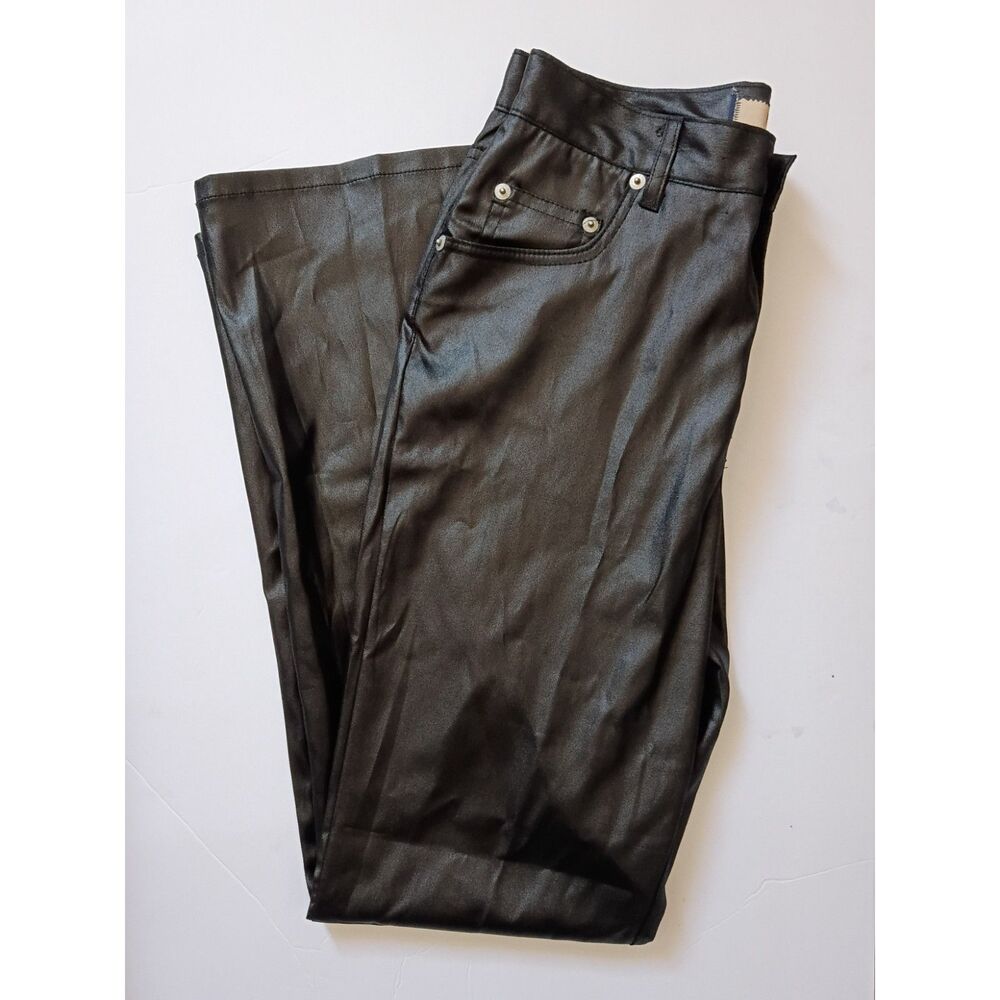 Paris Blues Made in USA Faux Leather Y2K Grunge Bootcut Flare Pants